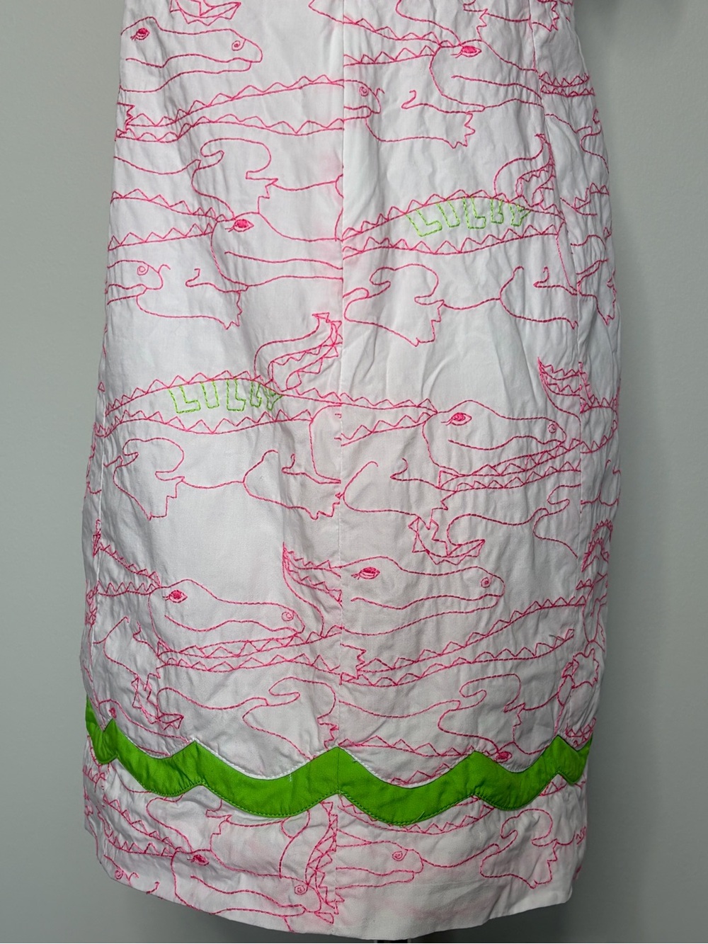 Lilly Pulitzer Franco Alligator Growl Embroidered Strapless Dress, size 6 - Picture 5 of 10